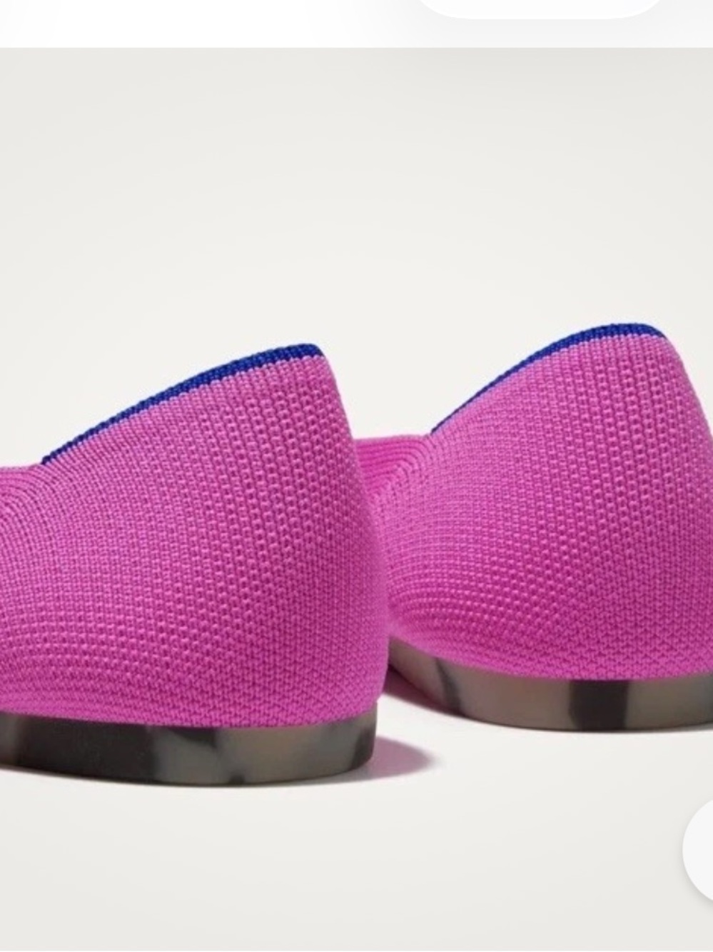 Rothy's The Point Hot Pink Knit Pointy Toe Flat Ballet Slip-On Shoes Sz 8.5 - Picture 3 of 3